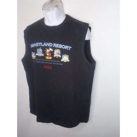 DisneyLand Resort‎ Mens XL Sleeveless Tank Top Black 2001 Embroidered - Picture 3 of 5